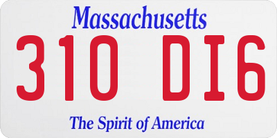MA license plate 310DI6