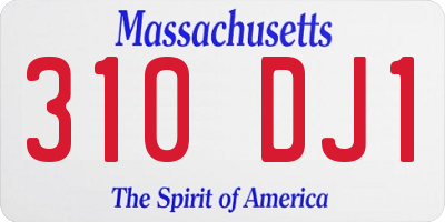 MA license plate 310DJ1