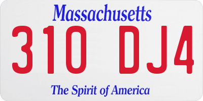 MA license plate 310DJ4