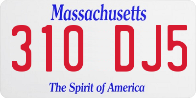 MA license plate 310DJ5