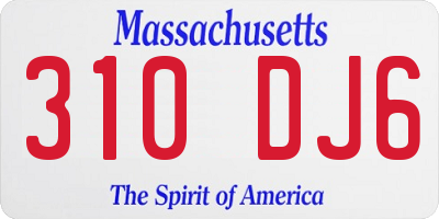 MA license plate 310DJ6