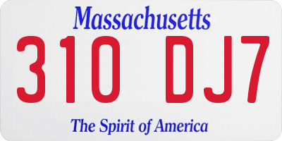 MA license plate 310DJ7