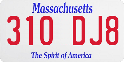 MA license plate 310DJ8