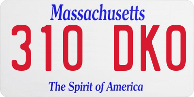 MA license plate 310DK0