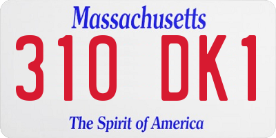 MA license plate 310DK1