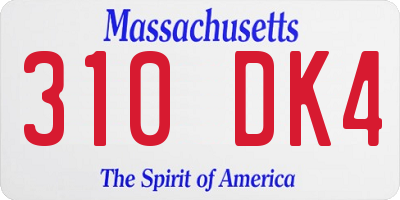 MA license plate 310DK4