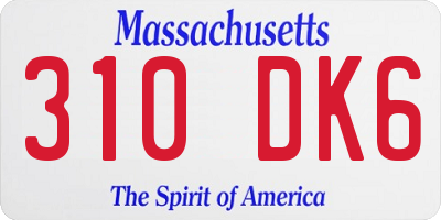 MA license plate 310DK6