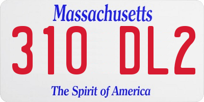 MA license plate 310DL2