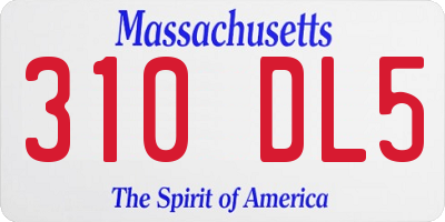 MA license plate 310DL5