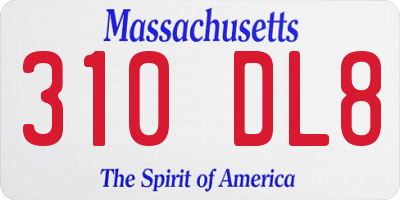 MA license plate 310DL8