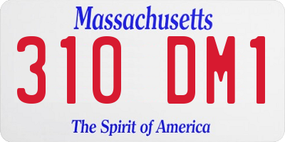 MA license plate 310DM1
