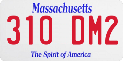 MA license plate 310DM2