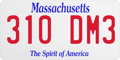 MA license plate 310DM3