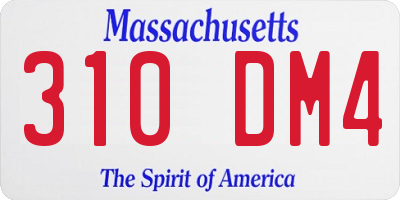 MA license plate 310DM4