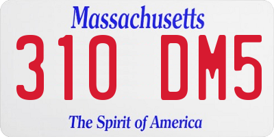 MA license plate 310DM5