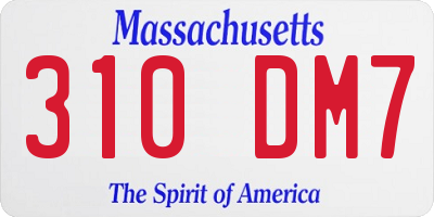 MA license plate 310DM7