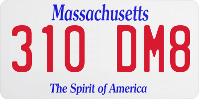 MA license plate 310DM8