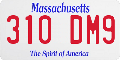 MA license plate 310DM9
