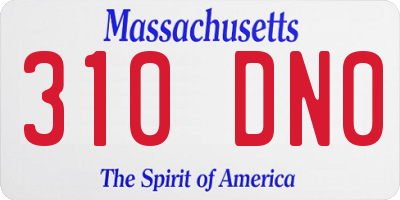 MA license plate 310DN0