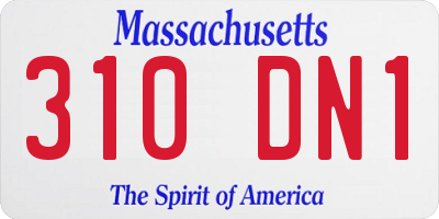 MA license plate 310DN1