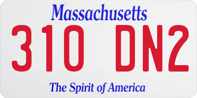 MA license plate 310DN2