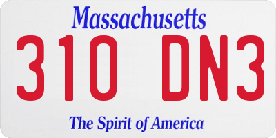 MA license plate 310DN3