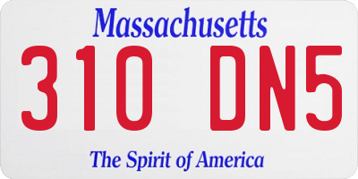 MA license plate 310DN5