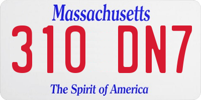 MA license plate 310DN7