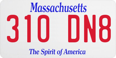 MA license plate 310DN8