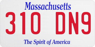 MA license plate 310DN9