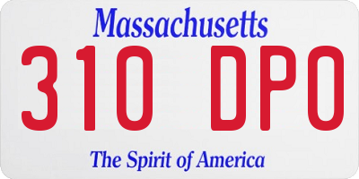 MA license plate 310DP0