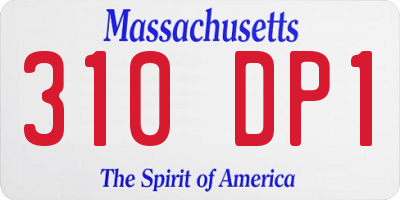 MA license plate 310DP1