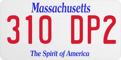 MA license plate 310DP2