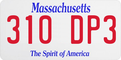 MA license plate 310DP3