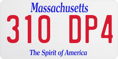 MA license plate 310DP4