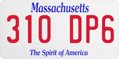 MA license plate 310DP6