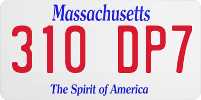 MA license plate 310DP7
