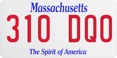 MA license plate 310DQ0