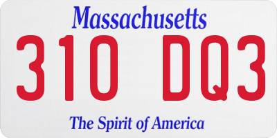 MA license plate 310DQ3