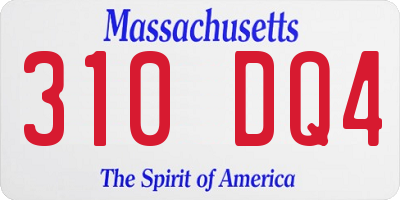 MA license plate 310DQ4