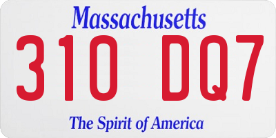 MA license plate 310DQ7