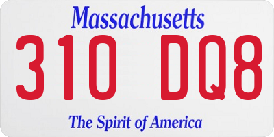 MA license plate 310DQ8