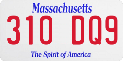 MA license plate 310DQ9