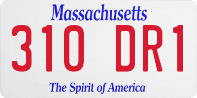 MA license plate 310DR1