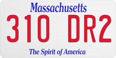 MA license plate 310DR2