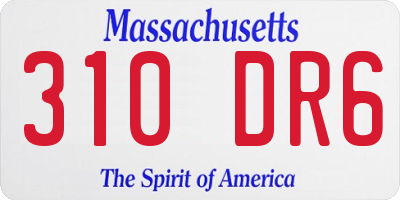 MA license plate 310DR6