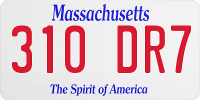 MA license plate 310DR7