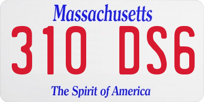 MA license plate 310DS6