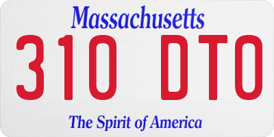 MA license plate 310DT0