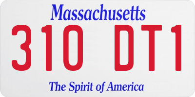 MA license plate 310DT1